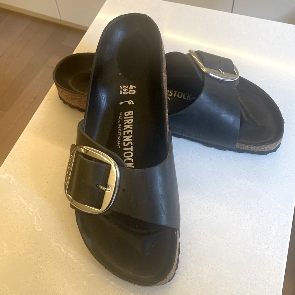 Birkenstock Black Big Buckle Sandals 40